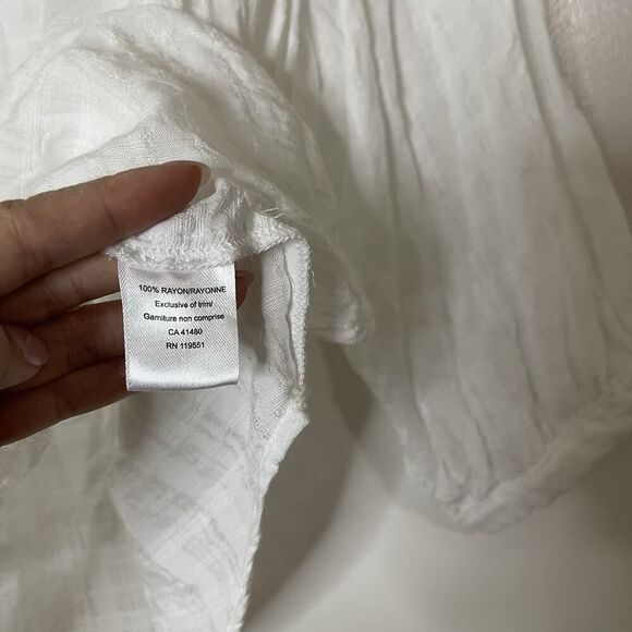 Gentle Fawn gauze long sleeve white tie collar blouse top size XS - Picture 3 of 4